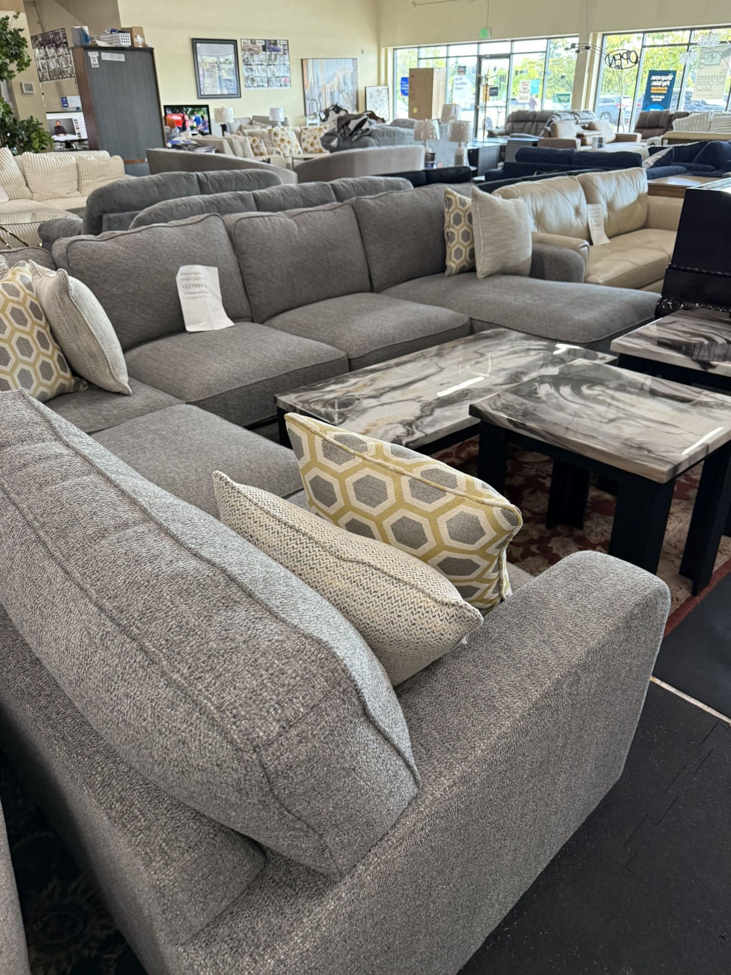 3 Piece Sectional On Clearance ( 3 Pac Coffee Table Set Free)