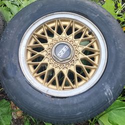 Four 14in BBS Gold-coated wheels 