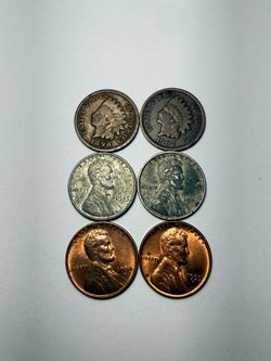 6 Coin Lincoln Wheat & Indian Head Cent Lot – 1898, 1907, 1943 Steel, 1954-D, 1955 – Starter Collection