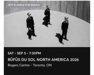 Rufus du sol pit tickets Toronto BMO field