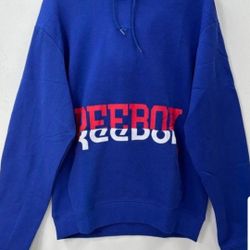 REEBOK CLASSIC BASKETBALL HGS4179 CASUAL INFORMAL CLASSIC COBALT BLUE MEN'S HOODIE SWEATER SIZE LARGE LOOSE FIT BAGGY BRAND NEW WITH TAGS .