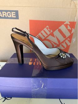 Stuart Weitzman women’s Big apple chocolate satin shoes