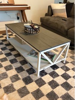 Farmhouse Coffee Table w/ Storage Shelf - MOVING SALE