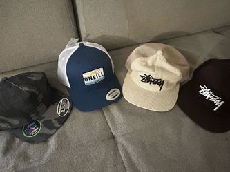 Lot of 4 Hats – Stussy, O'Neill, Flexfit