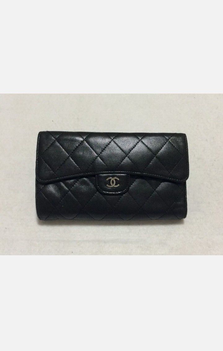 Authentic Chanel Quilted Lambskin Wallet