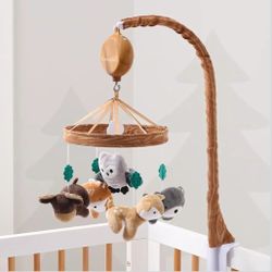 The Peanutshell Woodgrain Musical Baby Crib Mobile