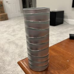 (6) Silver Painted Glass Vases