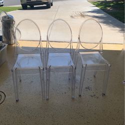 3 Clear Chairs 