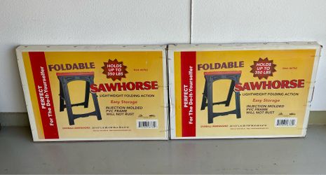 Foldable Sawhorses. Holds up to 350 pounds.