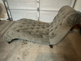 Gray velvet chaise lounger