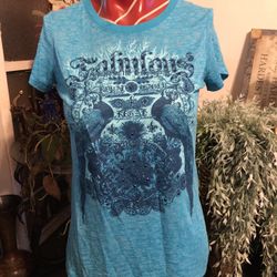 Turquoise Girls Express Shirt Sz Small 