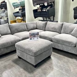 BRAND NEW 4PC SECTIONAL SOFA SET WITH OTTOMAN AND ACCENT PILLOWS INCLUDED $549