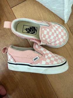 Toddler pink slip on vans shoes