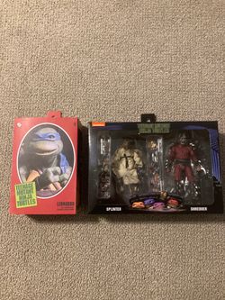 TMNT Neca Leonardo Splinter & Shredder 2-pack Complete in box
