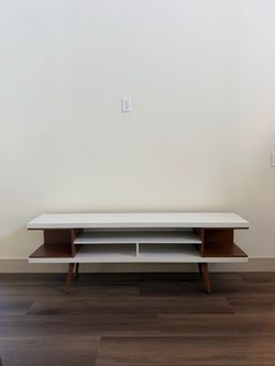 Modern TV stand with storage shelves