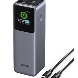 UGREEN Nexode Power Bank 25000mAh 200W Laptop Portable Charger PD 3.1 Fast Charging 90Wh 3-Port Battery Pack with TFT Smart Display for MacBook Pro/Ai
