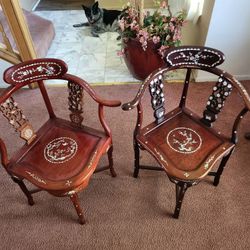 Antique Japanese Corner Chairs.  19th Century 