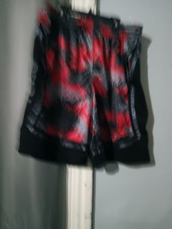 Red and Black Tie-Dye Athletic Shorts