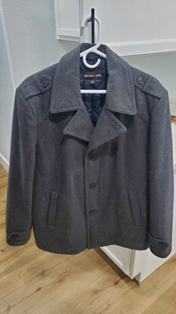 Michael Kors Wool Blend Grey Winter Coat Men's M