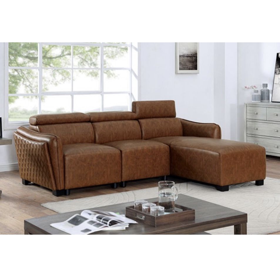 Brown Leatherette Sectional Brand New In Box Firm Price $899 NO LOWBALLERS PLEASE!!