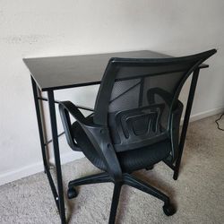 Small Computer Desk + Office Chair Set