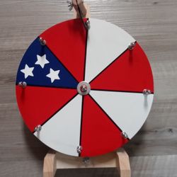 12” Fortune Spin Wheel, 8 slots, Patriotic July 4th theme!
