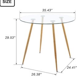 Glass Top Dining Table With Wooden Bottom Legs