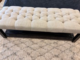Arhaus bench with tray