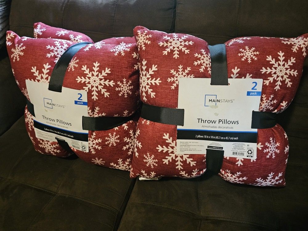 4 New Christmas Throw Pillows