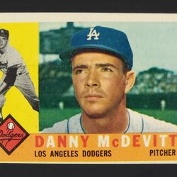 1960 Topps #333 Danny McDevitt Los Angeles Dodgers Baseball Card 