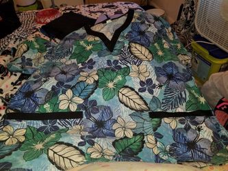 Plus-size scrub top.