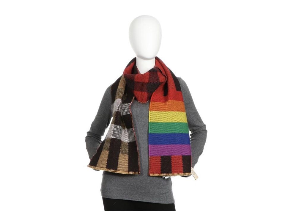 Burberry Multicolor Rainbow Reversible Mega Check Cashmere