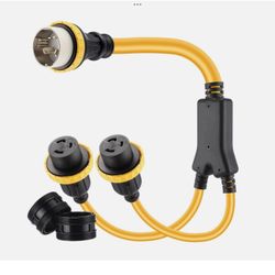 50A Marine Y Splitter – SS2-50P to (2) 30A L5-30R, 125/250V, 3FT, STW 10AW. 
