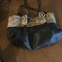 Snakeskin With Black Leather Purse