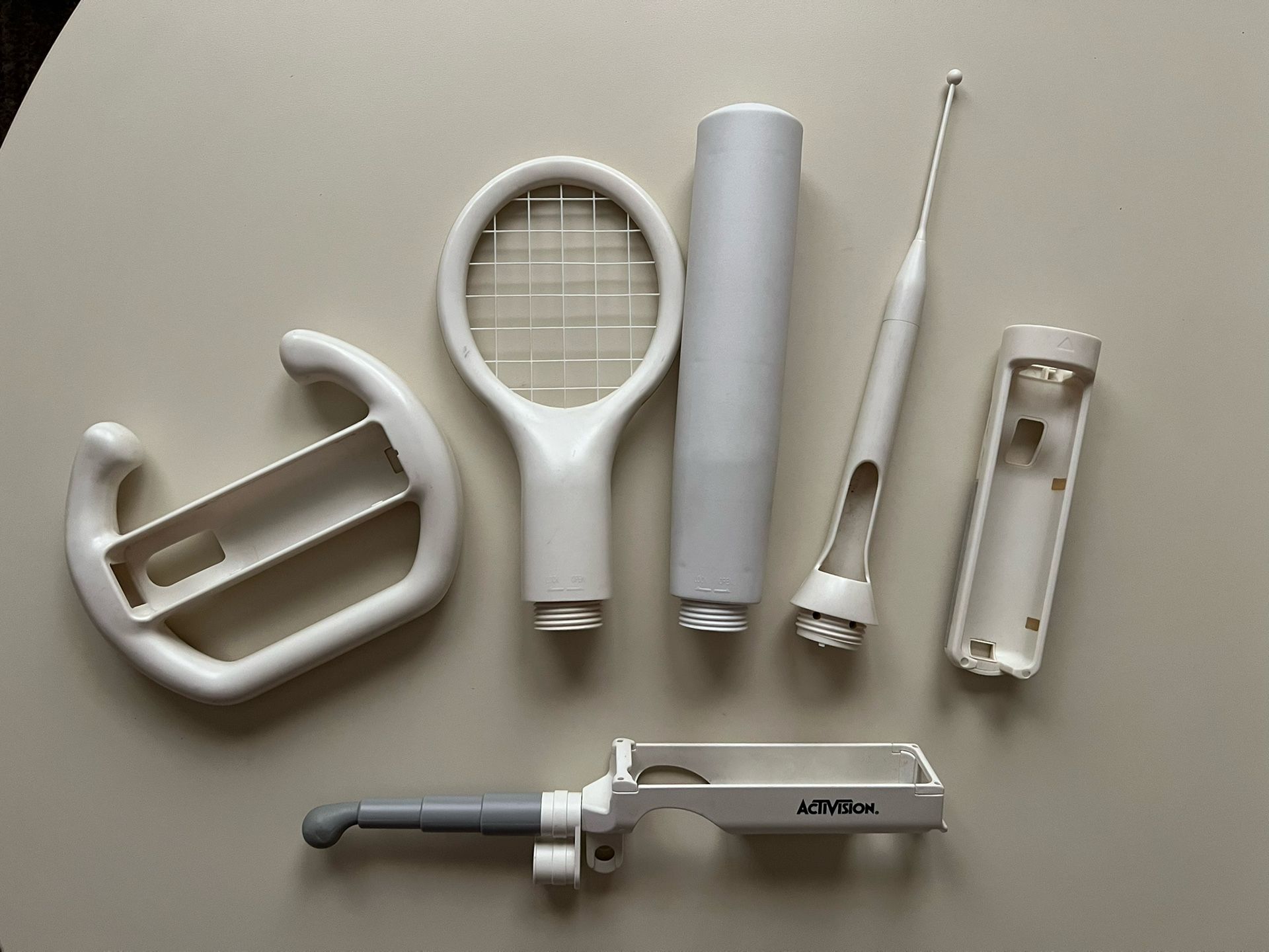 Wii Remote Sports Attachments Lot – Baseball, Tennis, Wheel, More!