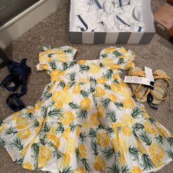 Yellow Sandals and Floral Dress gift set