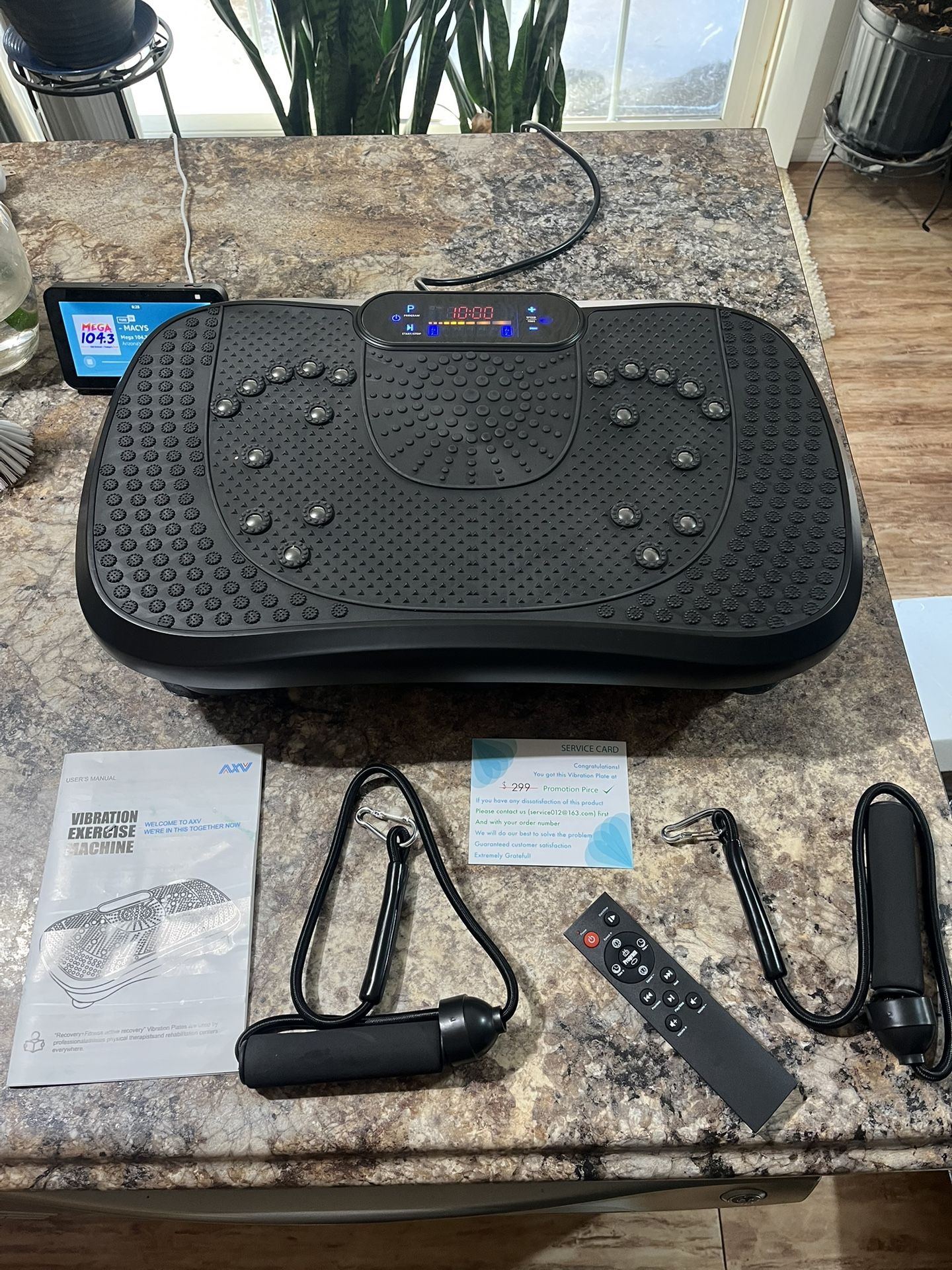 AXV Vibration Plate Fitness Platform Exercise Machine Vibrating W/ Bluetooth built-in speaker function. Shaking Full Body Shaker Workout Vibrate Stand