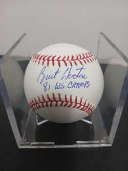 Dodgers- Burt Hooton autographed baseball