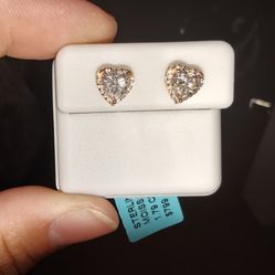 Beautiful Diamond Heart Earrings