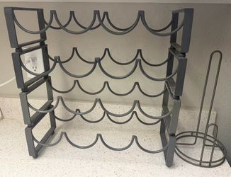 Wine rack and paper towel holder