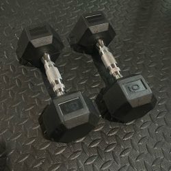 Pair Of Dumbbell 10 Pound Rubber Coated
