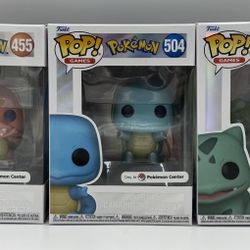 Funko Pokemon Center 453 455 504 Charmander Squirtle Bulbasaur
