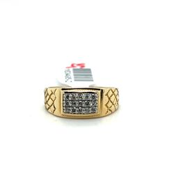 10kt Gold Mens Diamond Ring Rectangle Cluster .26grams Size 10 3.10grams 163495 2