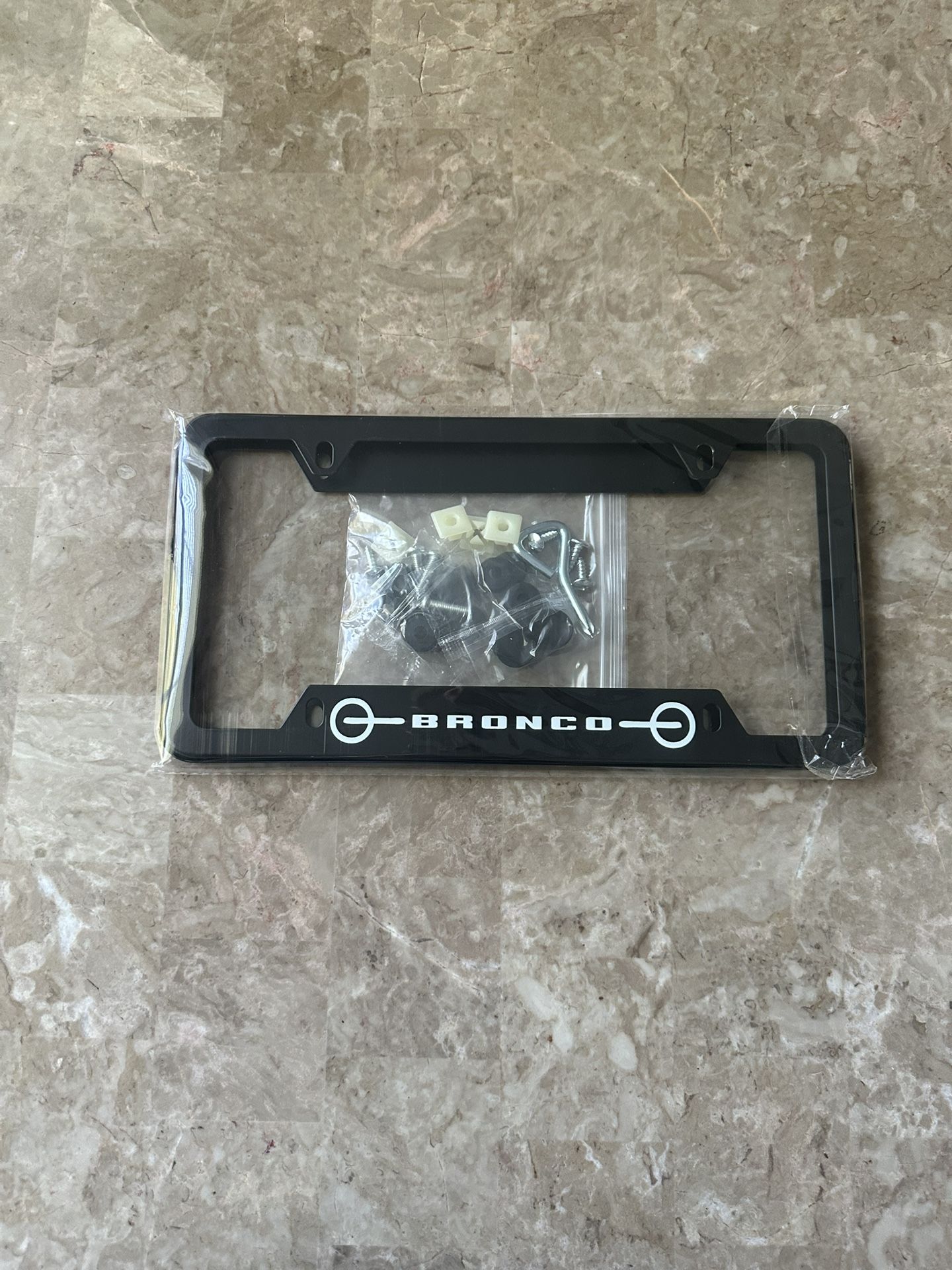 2pcs For Ford Bronco License Plate Frames Black Front & Rear New With Hardware