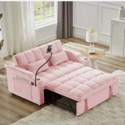 3-in-1 Convertible Futon Sofa Bed Chair, Multi-Functional Sleeper Chair Bed with Pull Out Couch