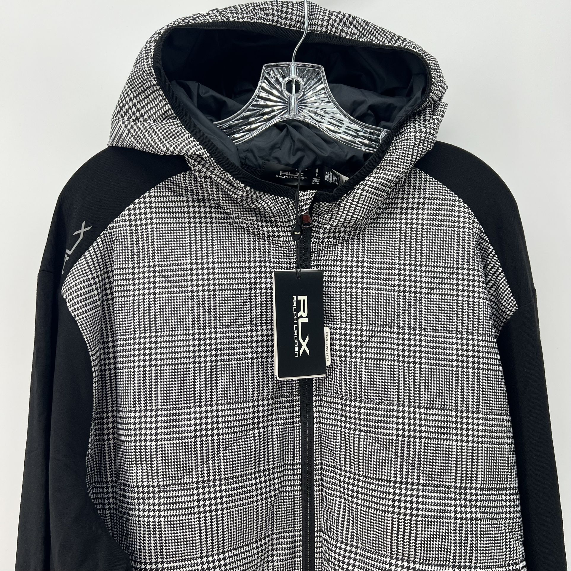 RLX Ralph Lauren Golf Glen Plaid Quilted Hybrid Hoodie Jacket