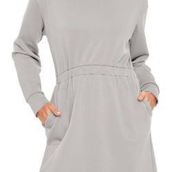 Brandnew(Medium) Womens Fall Sweatshirt Dresses Winter Long Sleeve T Shirt Dresses Air Essential Outfit Dress with Pockets
