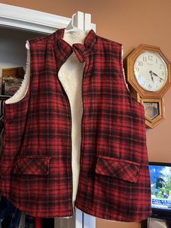 Red Multi Color Vest Lined