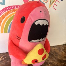 PEEK A BOO - SCOOBY PINK SHARK WITH PEPPERONI PIZZA!  10 INCH PLUSH