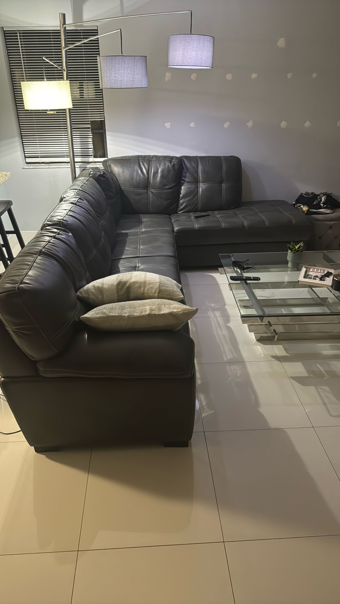 Dark Grey Sectional Couch 
